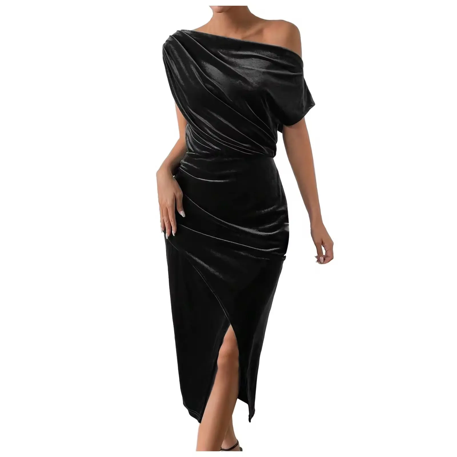 Katie Midi Velvet Bodycon Dress