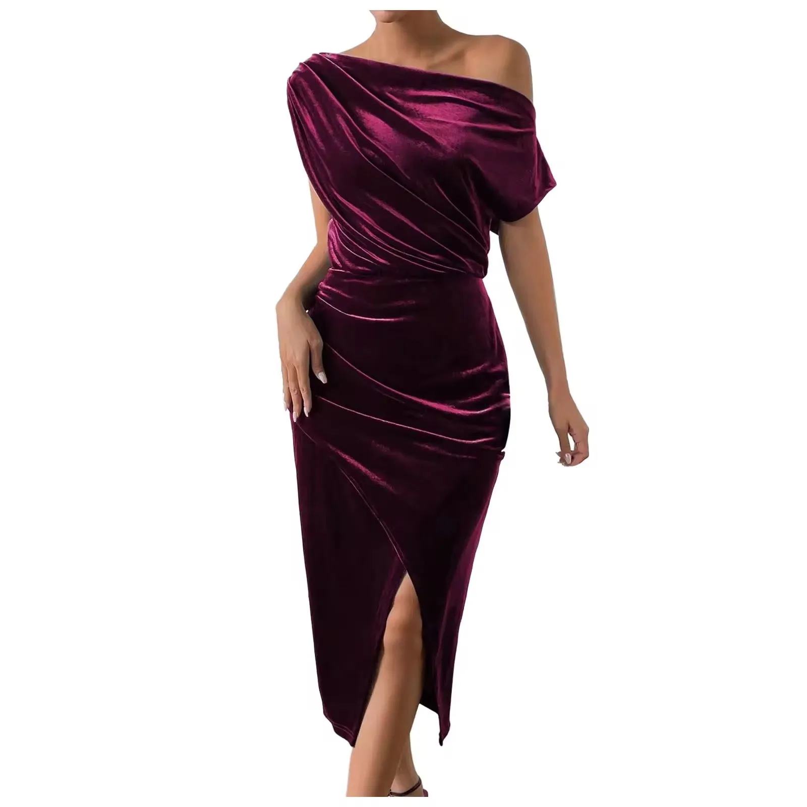 Katie Midi Velvet Bodycon Dress