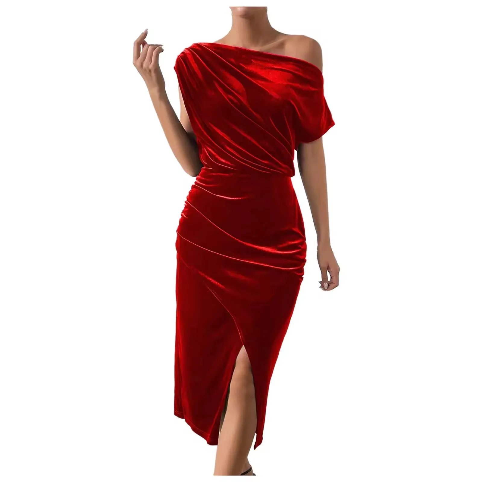 Katie Midi Velvet Bodycon Dress
