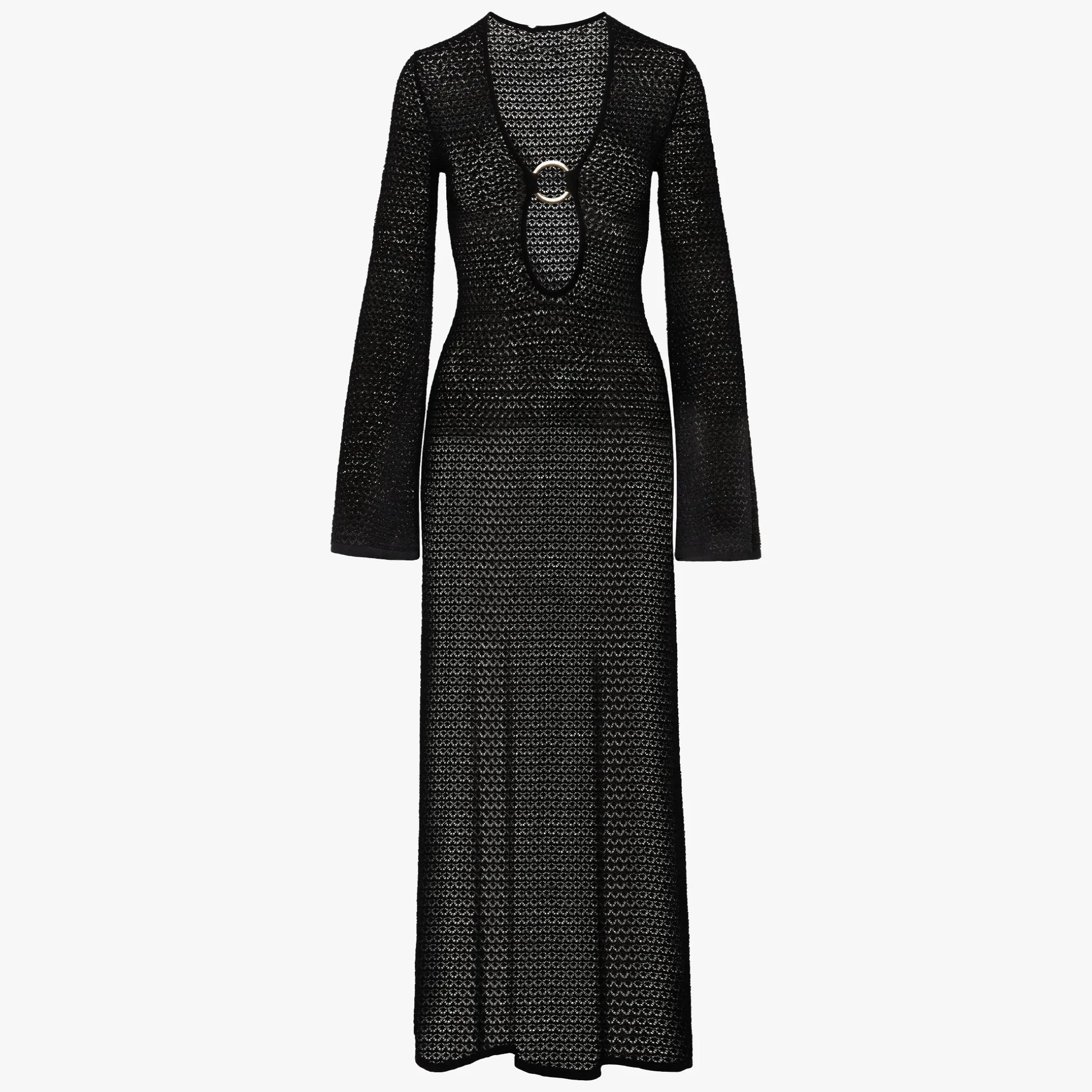 Knit Maxi Dress with Plunging Neckline