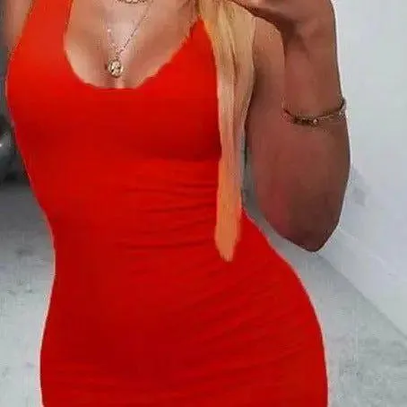 Lala Square Neck Basic Bodycon Mini Dress