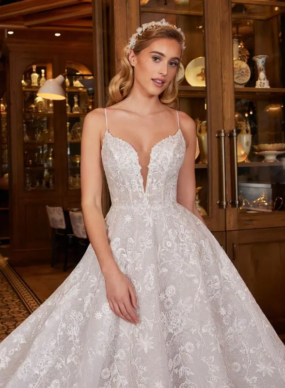 L'amour Size 12 LA22230 Tinir Ivory/Latte Gown