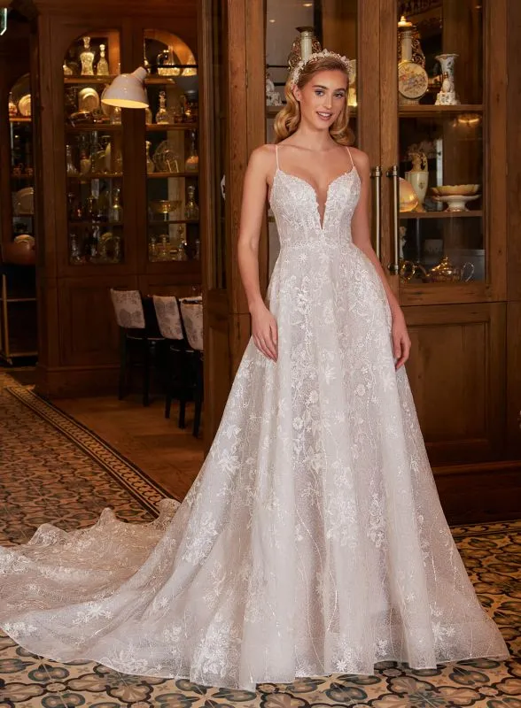 L'amour Size 12 LA22230 Tinir Ivory/Latte Gown