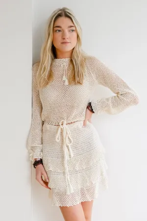 Lindsay Mini Skirt in Ivory