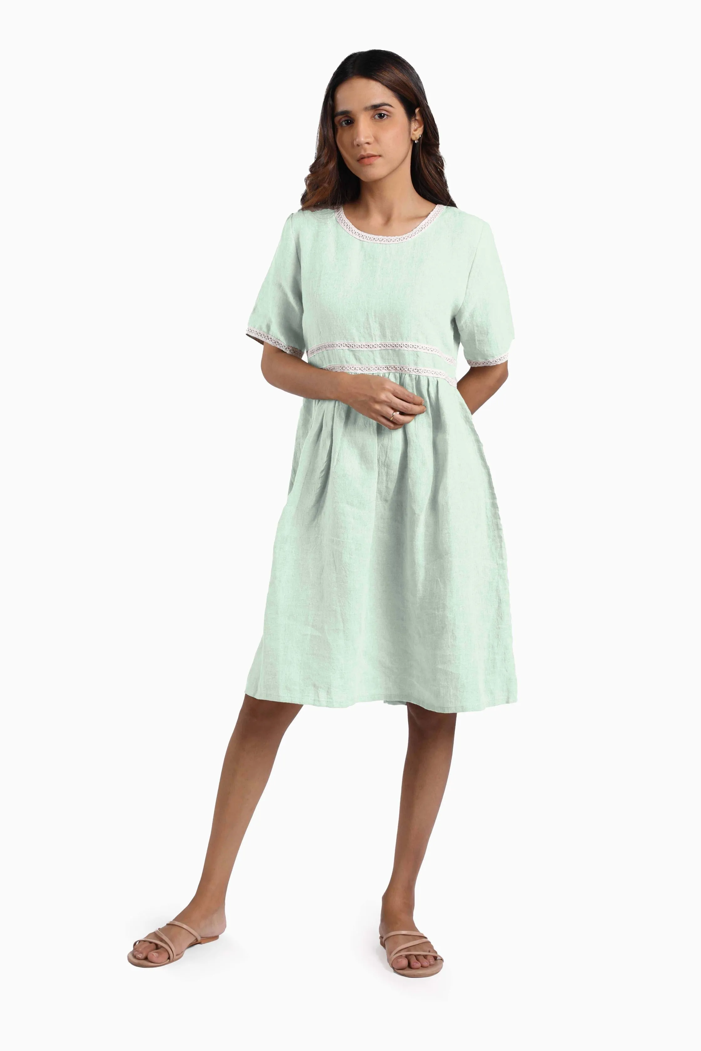 Linen Alchemy Midi Dress-Oatmeal