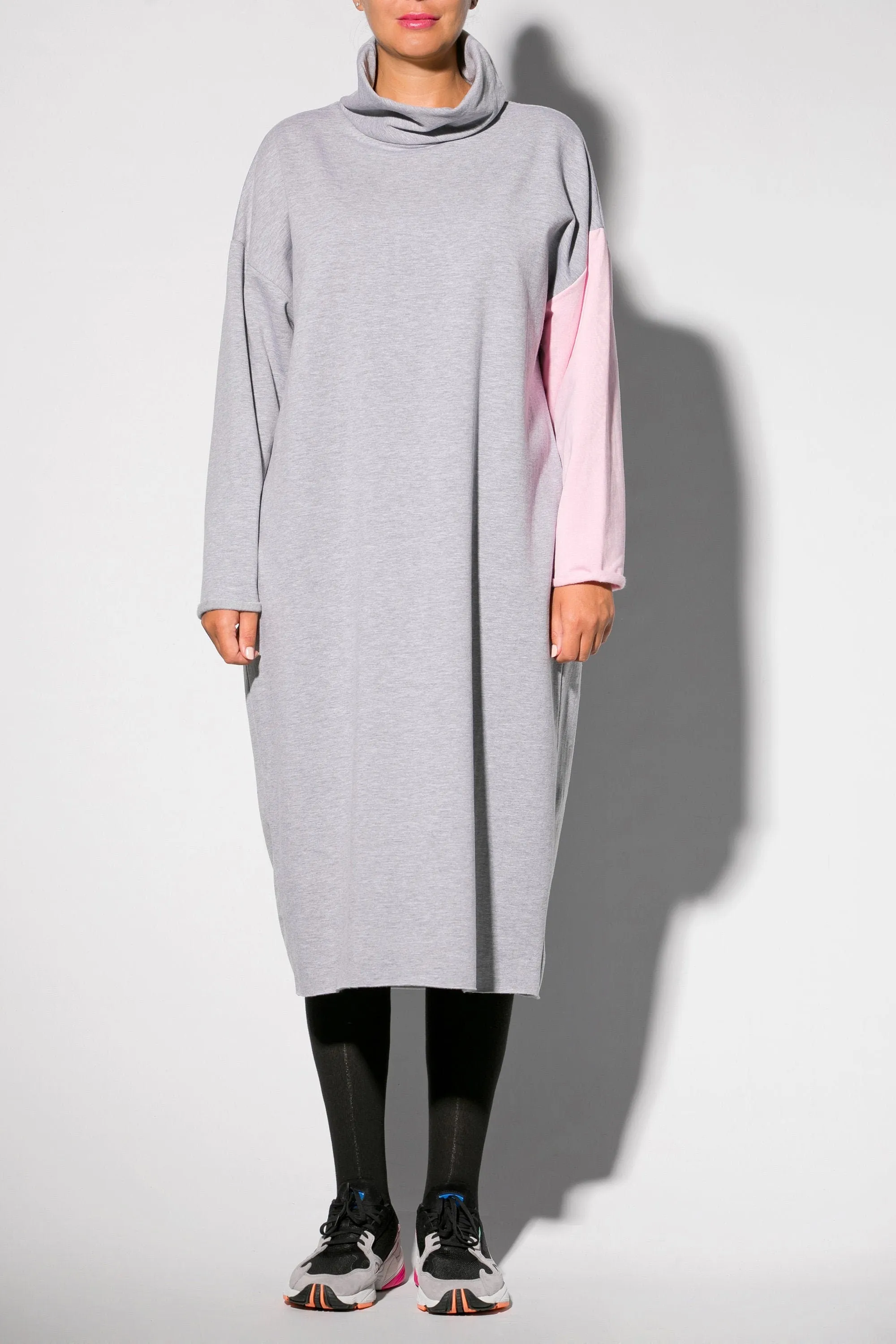 Loose Sweater Dress, Women Loungewear, Grey Winter Tunic, Long Sleeve Sweater Dress, Casual Warm Dress, Midi Plus Size Dress, Lounge Dress