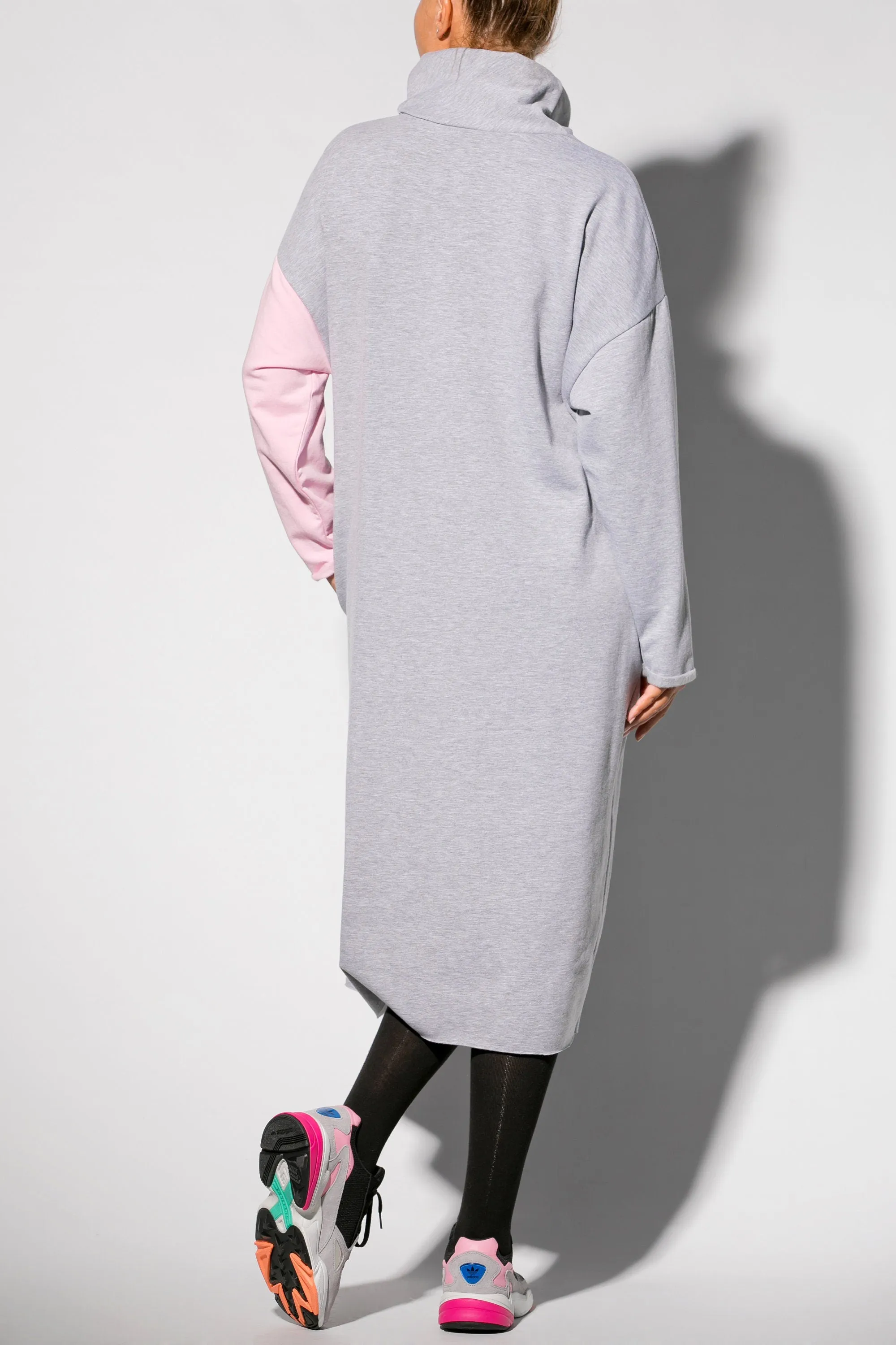 Loose Sweater Dress, Women Loungewear, Grey Winter Tunic, Long Sleeve Sweater Dress, Casual Warm Dress, Midi Plus Size Dress, Lounge Dress
