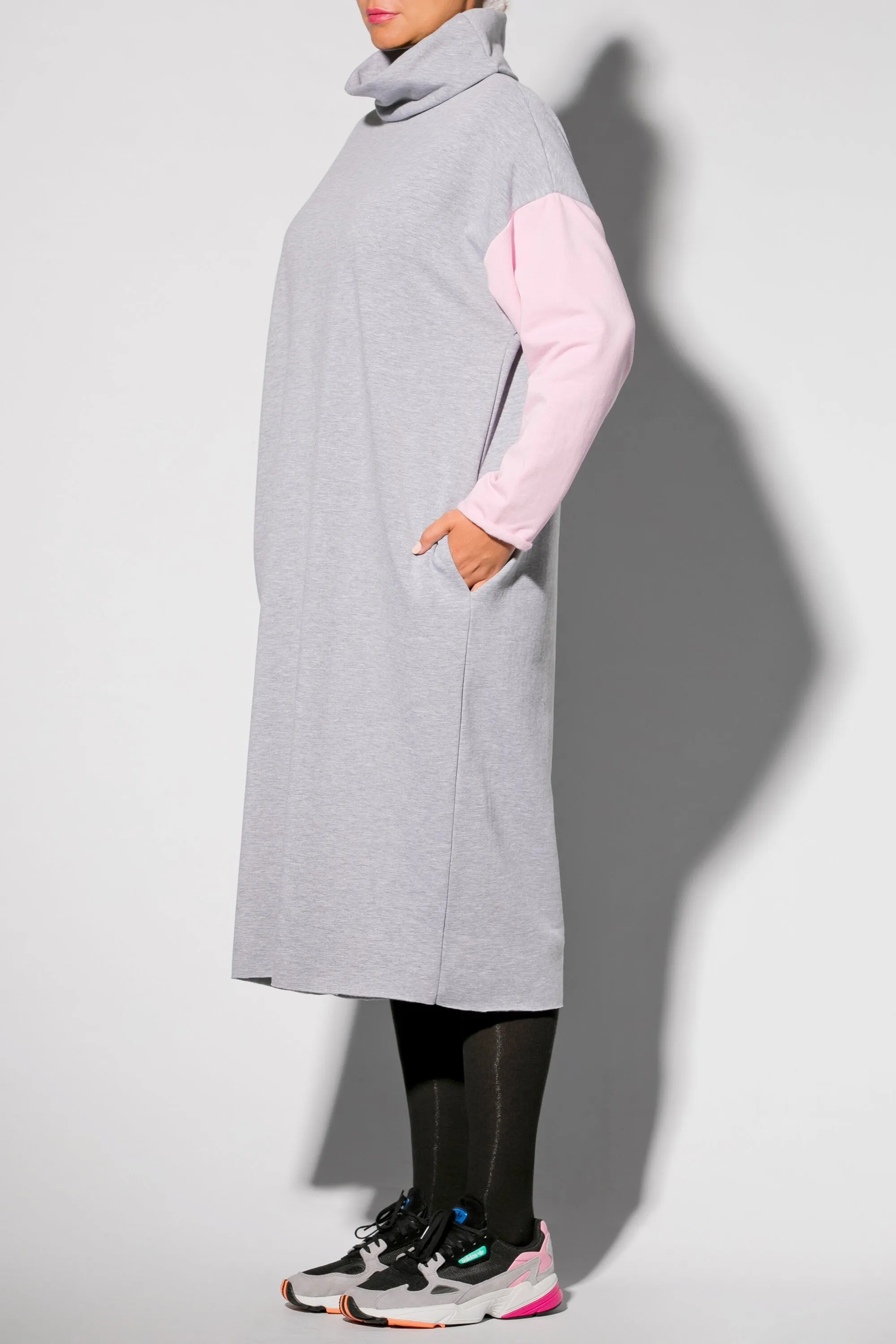 Loose Sweater Dress, Women Loungewear, Grey Winter Tunic, Long Sleeve Sweater Dress, Casual Warm Dress, Midi Plus Size Dress, Lounge Dress