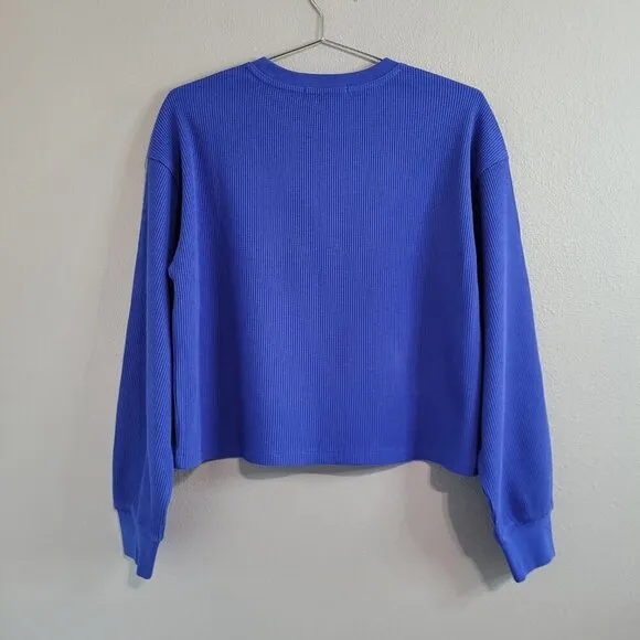 Los Angeles Rams Waffle Knit Pajama Lounge Set Long Sleeve Shirt &amp; Shorts