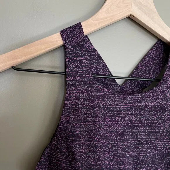 Lululemon Fast &amp; Free Bra Salt Dark Mystic Black Sz 4 Purple Sports Bra Workout