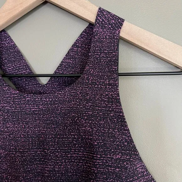 Lululemon Fast &amp; Free Bra Salt Dark Mystic Black Sz 4 Purple Sports Bra Workout