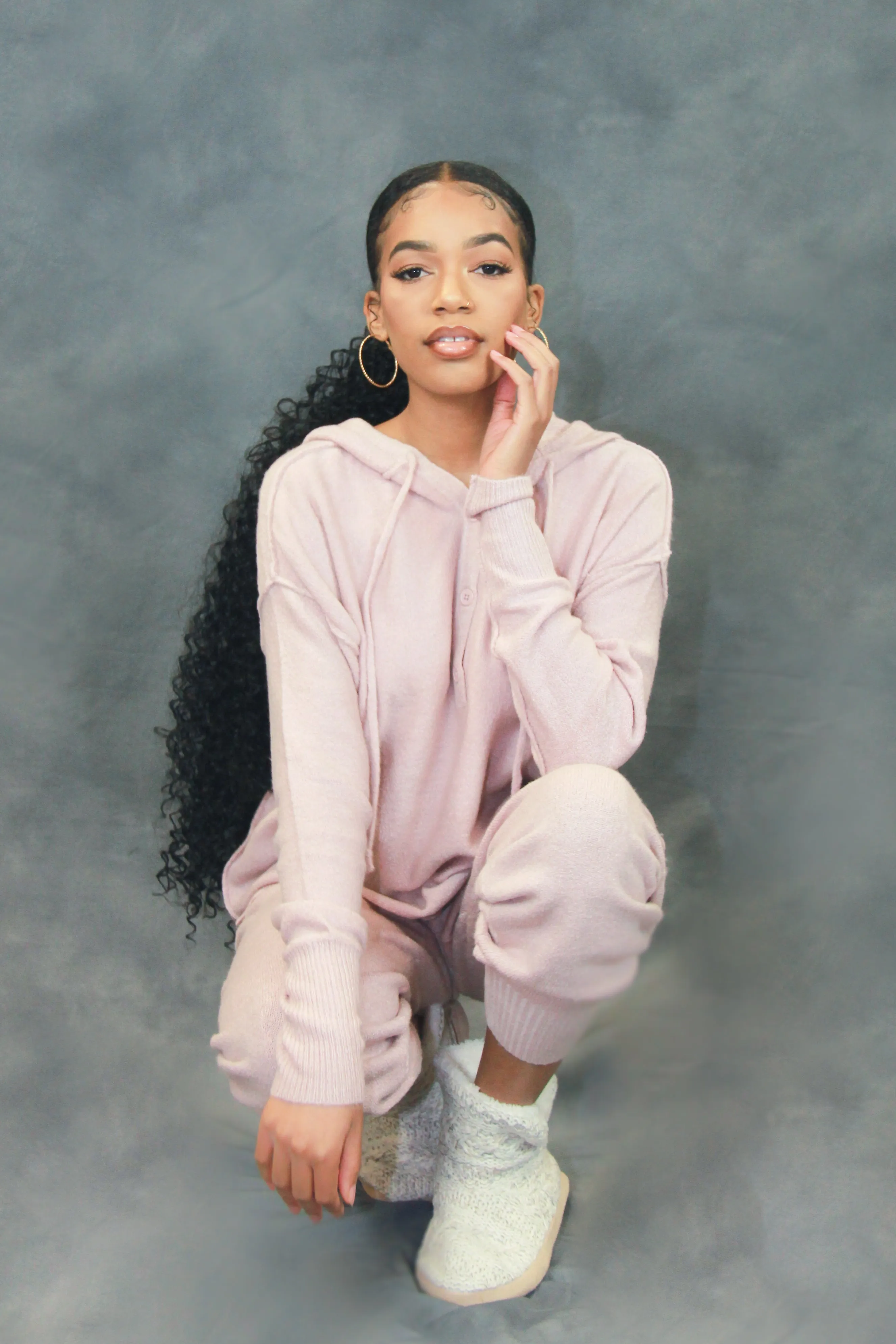 Luna Knit Loungewear Set - Rose