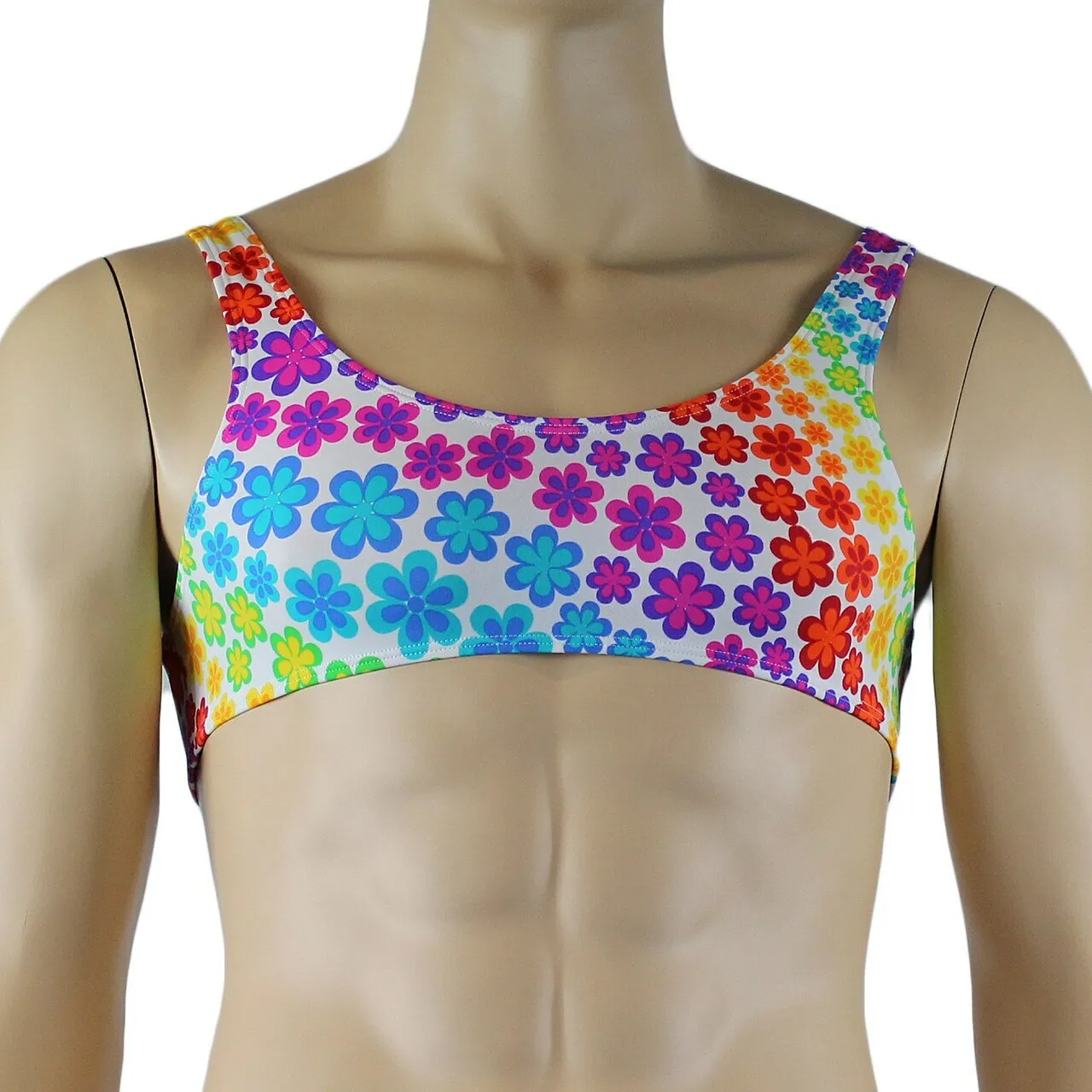 Mens Flower Girl Crop Top Bra & G string Thong