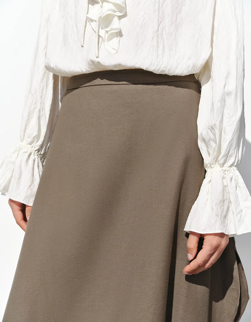 Midi A-Line Skirt With Tassel