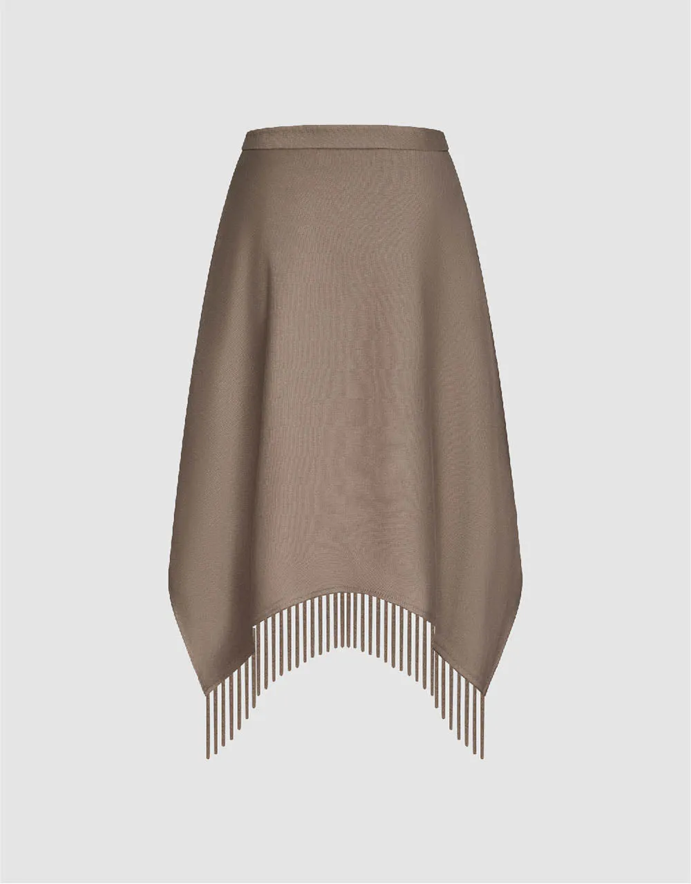 Midi A-Line Skirt With Tassel