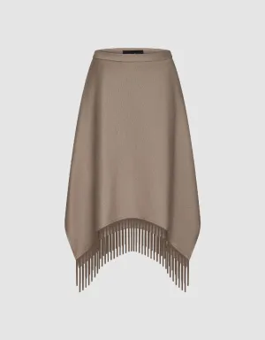 Midi A-Line Skirt With Tassel