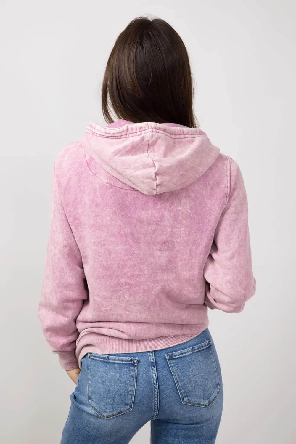 Mineral Wash Hoodie in Rose | 708MW-ROSE