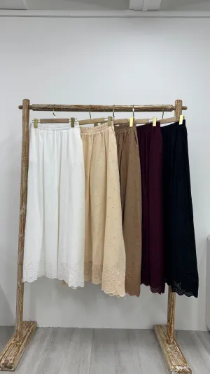 Mini Floret Eyelet Skirt (Attached Lining)