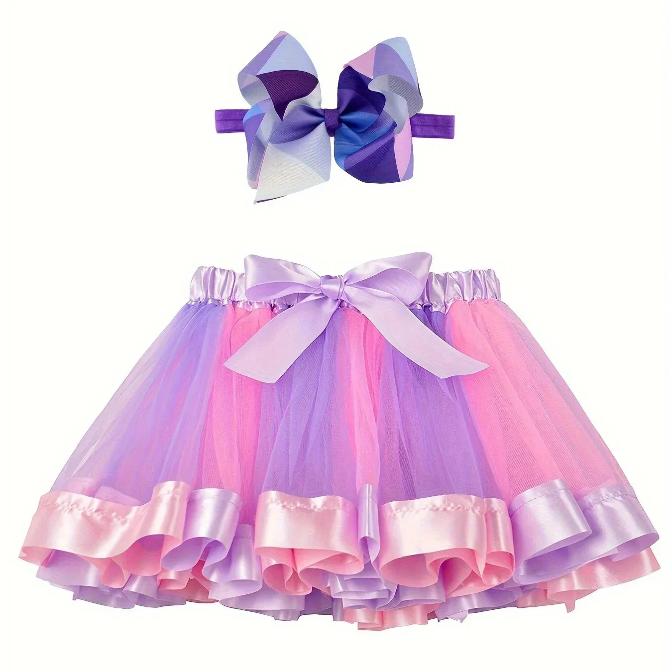 Mini skirt Party With Hairpin Tutu Skirt Baby Girl Skirts Princess Rainbow Tulle Skirts Girls Clothes Children Clothing