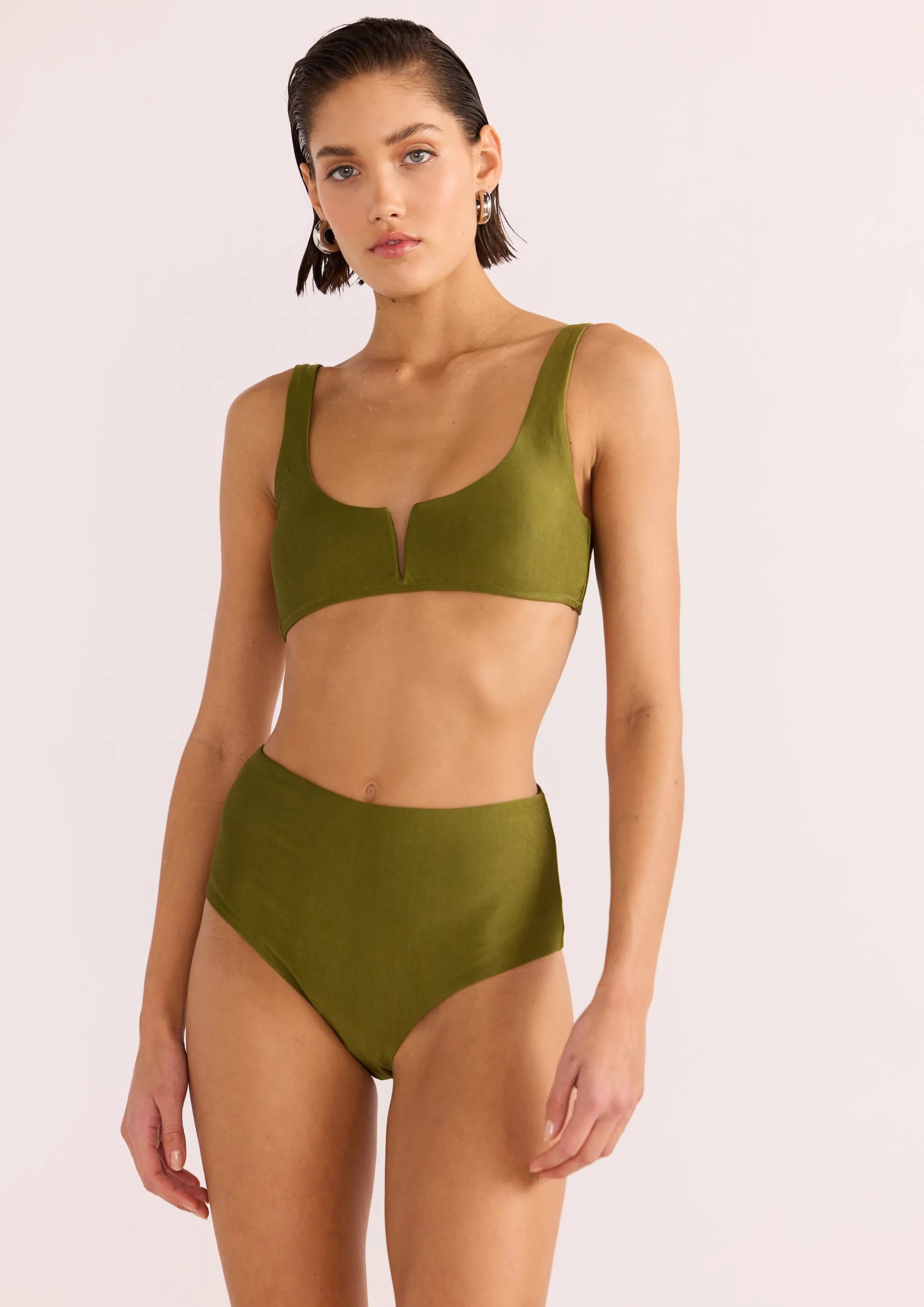 MINK PINK IRINA BIKINI TOP - KHAKI
