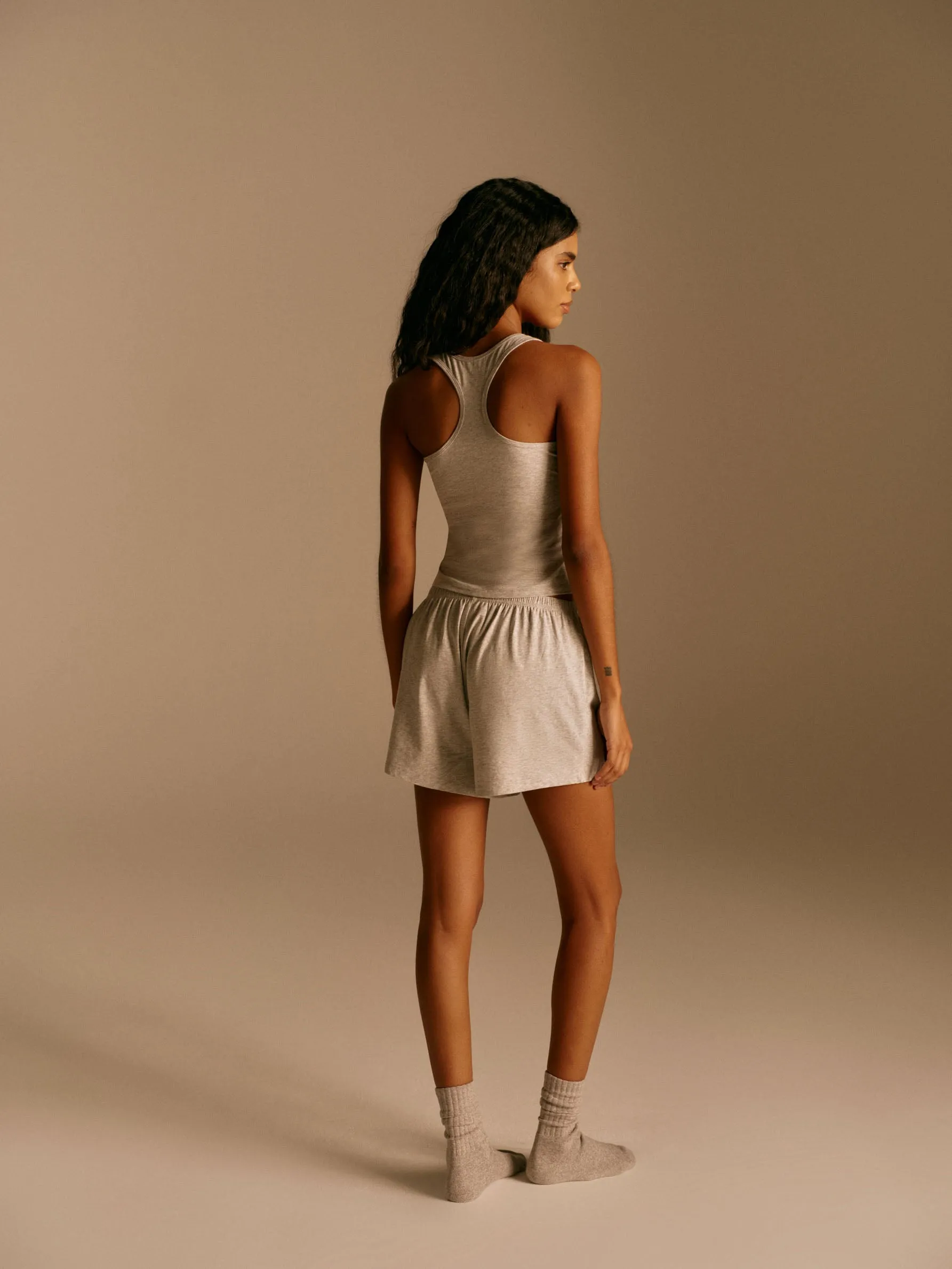 Modal Boxer Short - Light Grey Melange