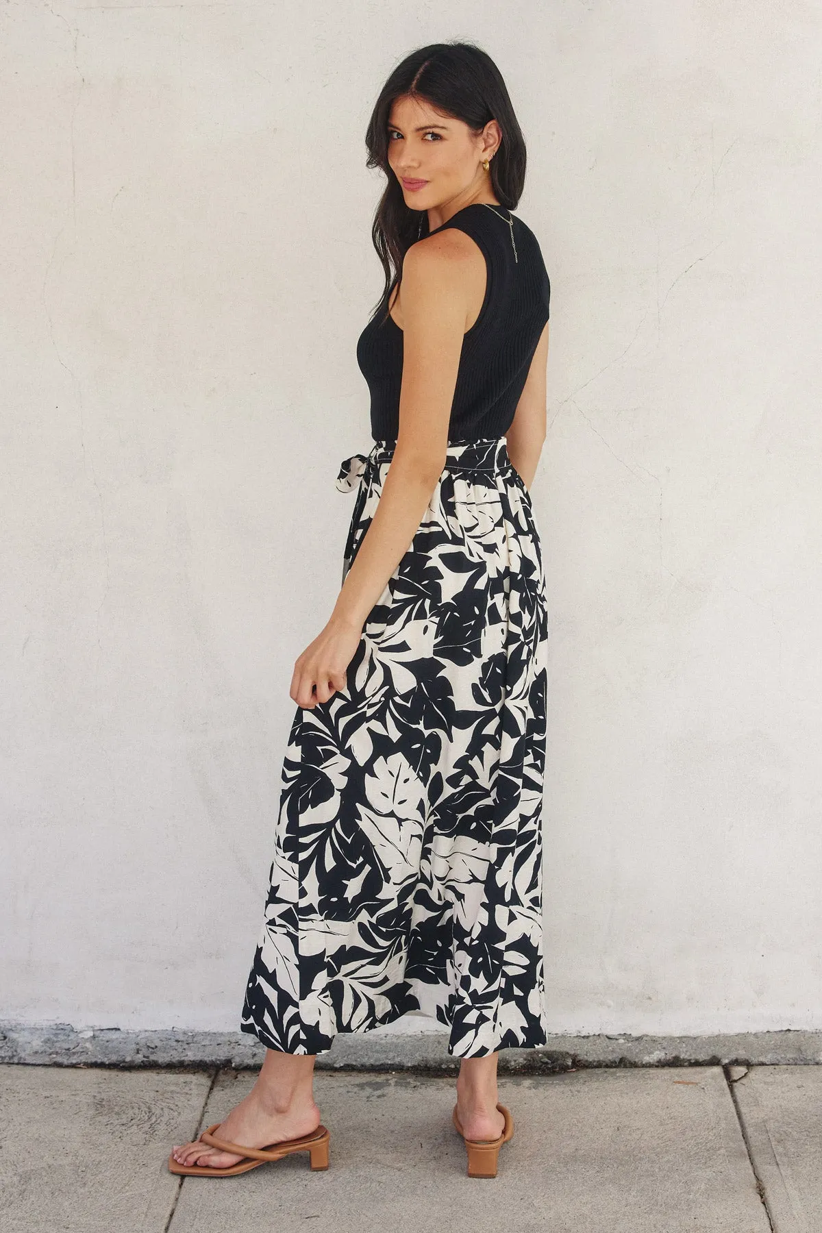 Monica Button Placket A-Line Midi Skirt