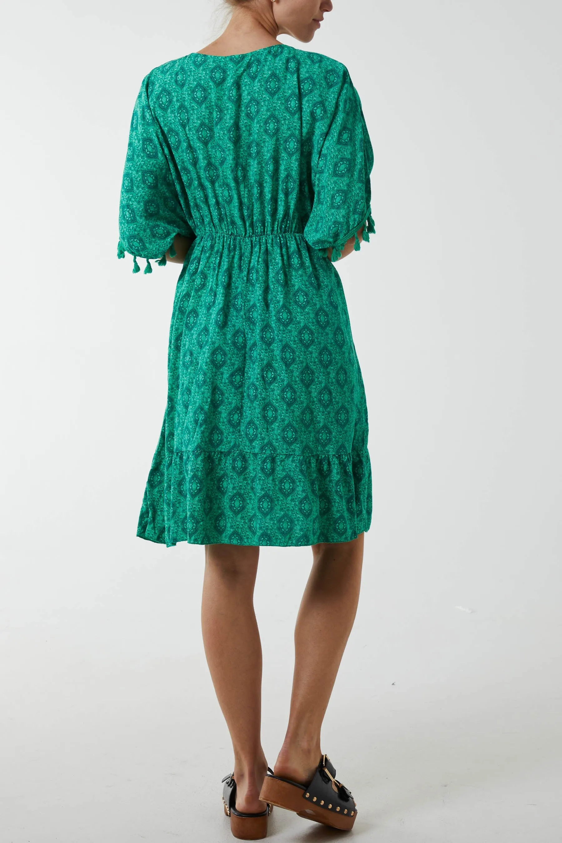 Mosaic Tassel Mini Dress