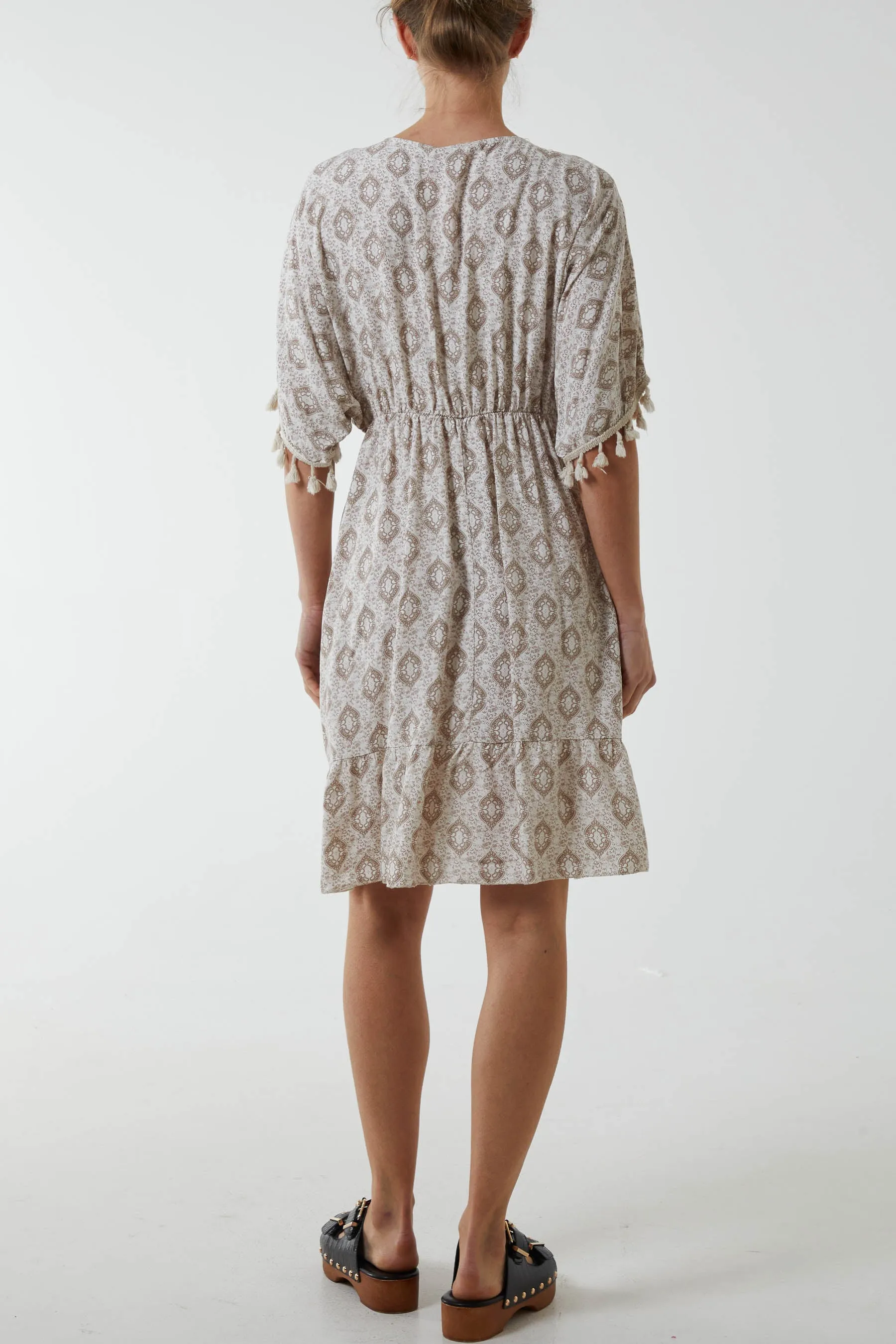 Mosaic Tassel Mini Dress