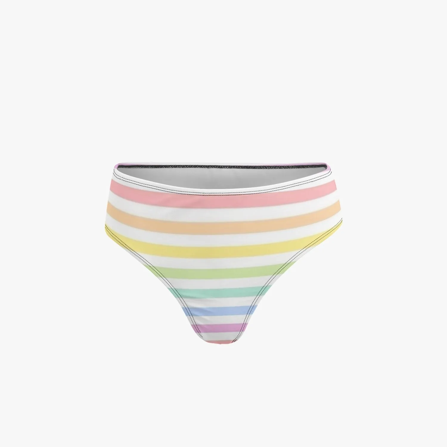 Multicolored Stripes Halter Top Two-Piece Tankini Swimsuit