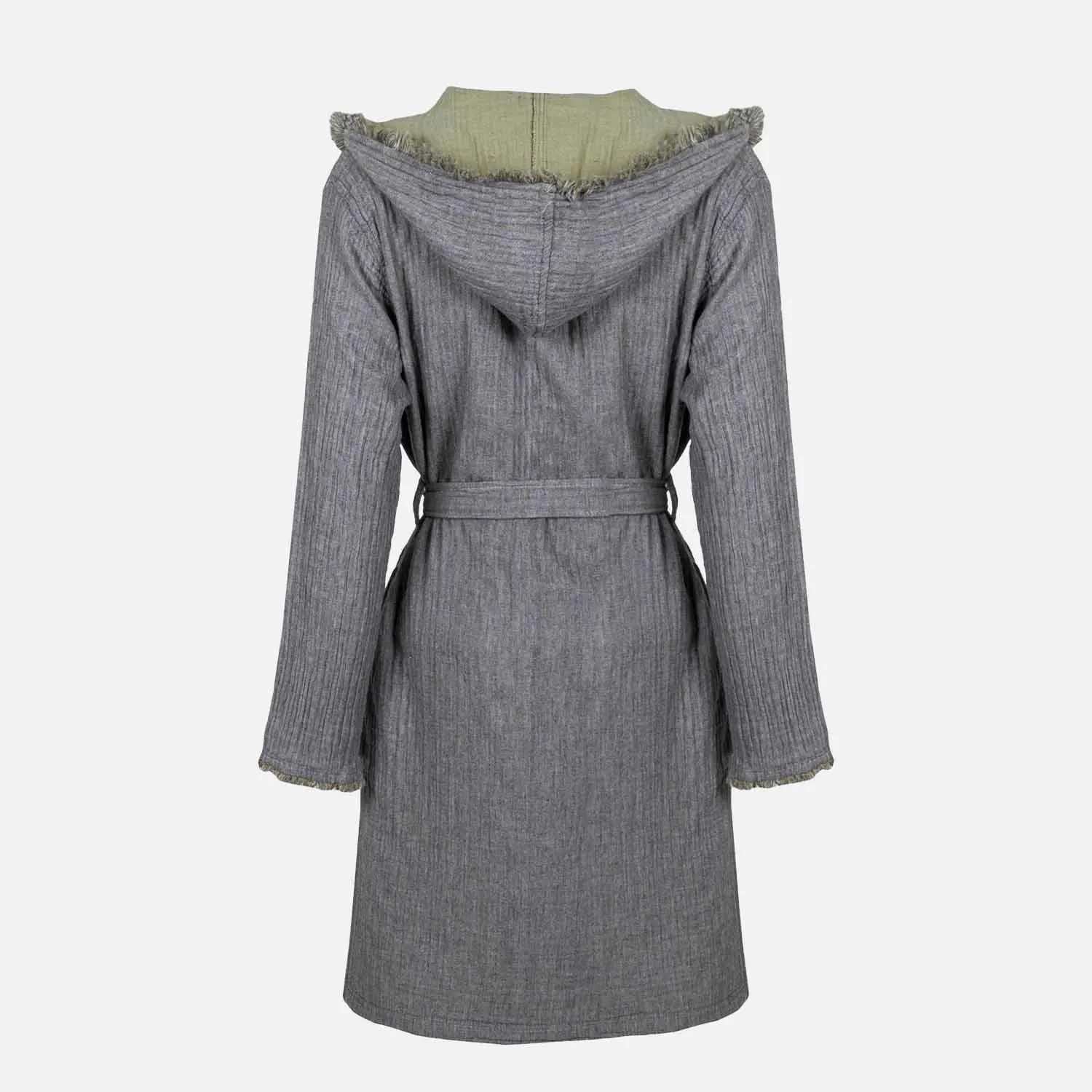 Muna Organic Cotton Inject Teen Bathrobe Green-Anthracite