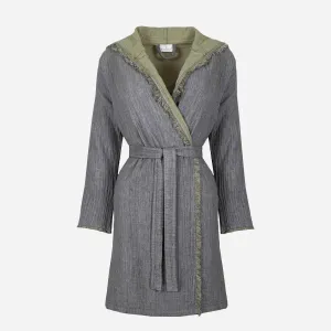 Muna Organic Cotton Inject Teen Bathrobe Green-Anthracite