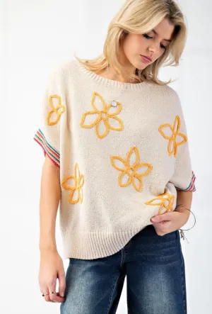 Natural Floral Sweater