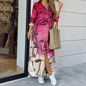Nia Graphic Print Summer Maxi Dress