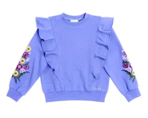 Nicole Miller Embroidered Floral Sweatshirt