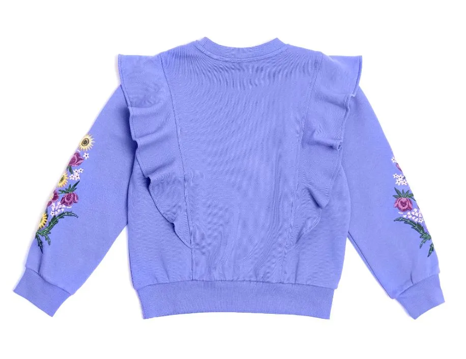 Nicole Miller Embroidered Floral Sweatshirt