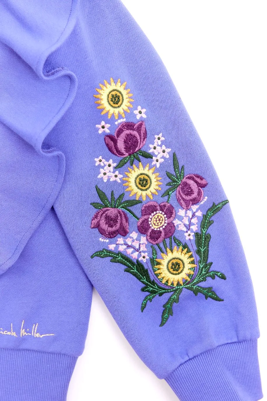 Nicole Miller Embroidered Floral Sweatshirt
