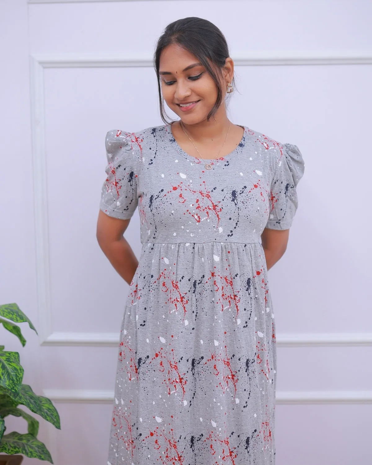 Nitya | Casual Non-Maternity Loungewear - Puff Sleeve | Full Length