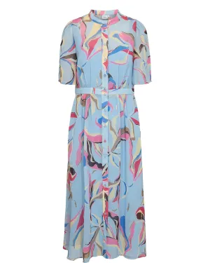 Numph Nukyndall Blue Print Shirt Dress