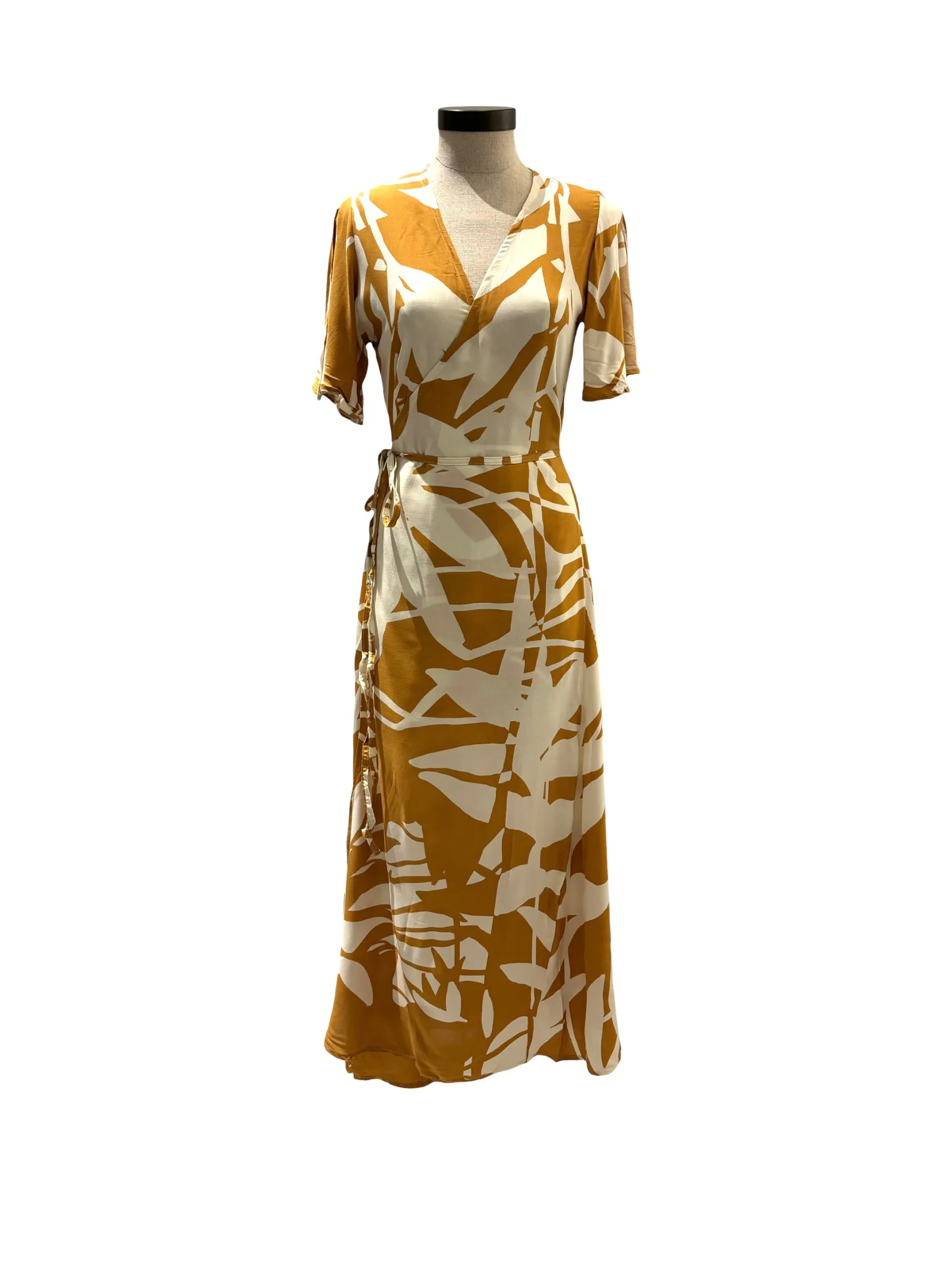 OMA DESIGNS - Creme Paradise Wrap Long Dress