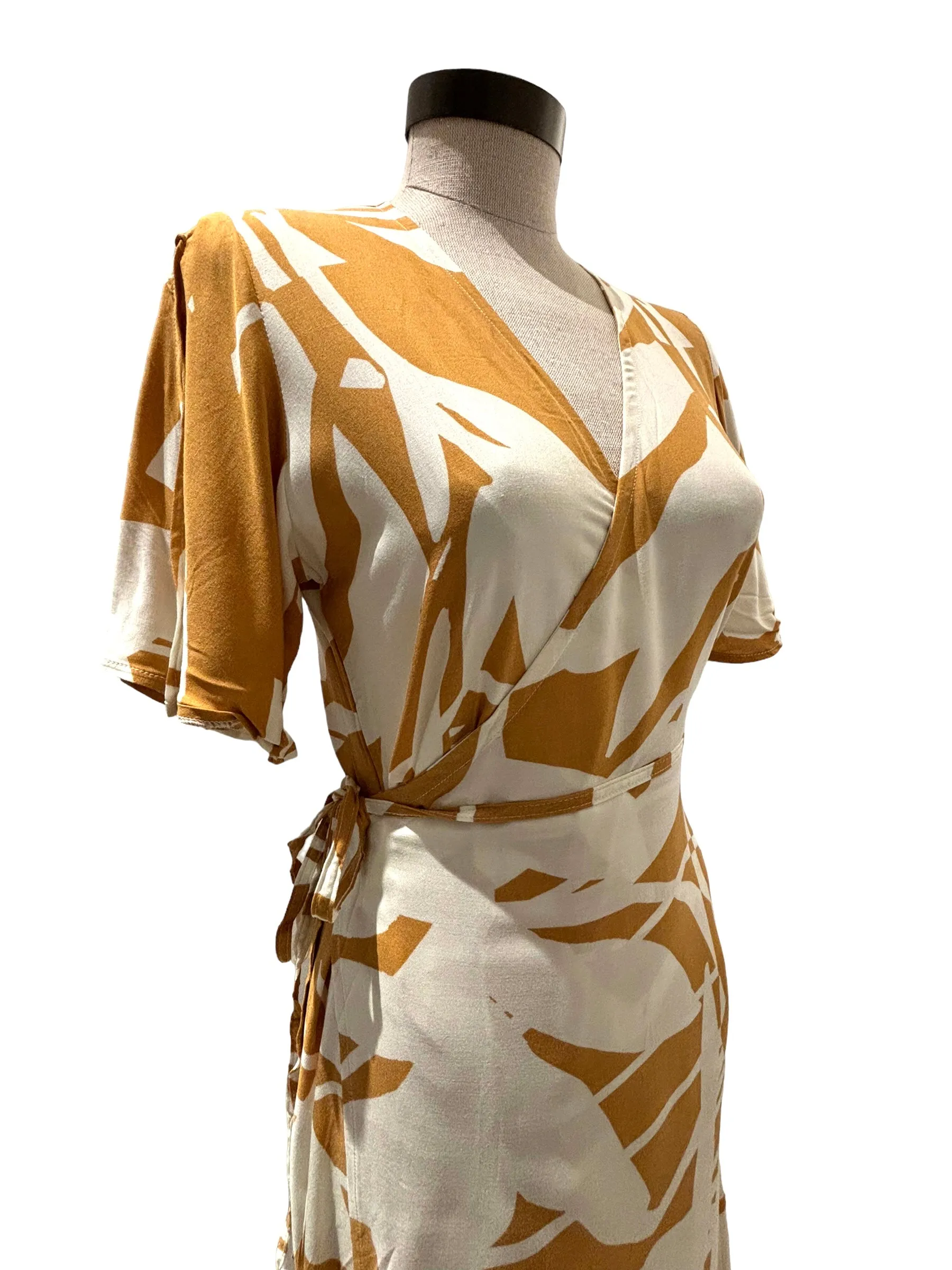 OMA DESIGNS - Creme Paradise Wrap Long Dress