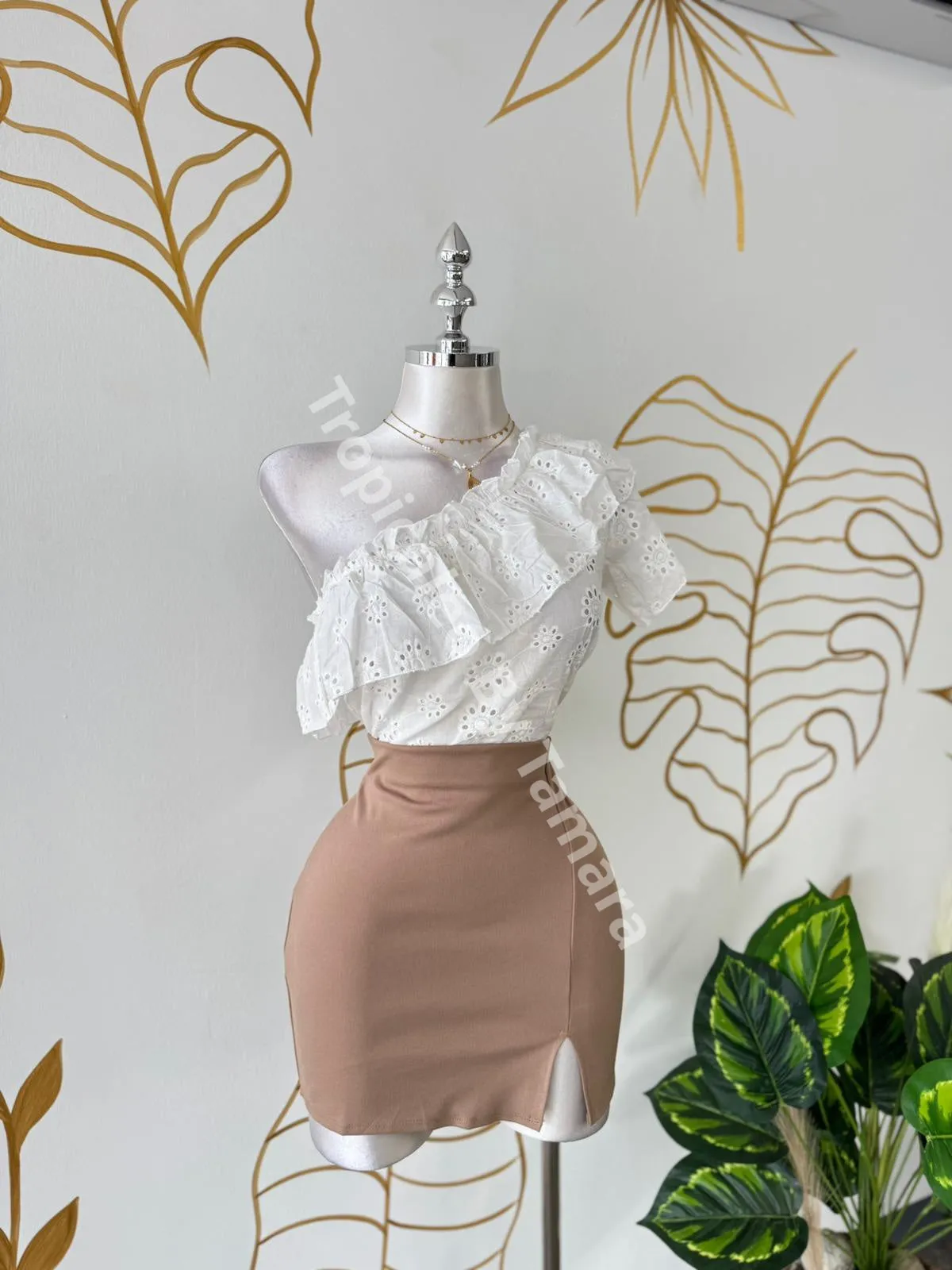 One Shoulder Ruffle Top