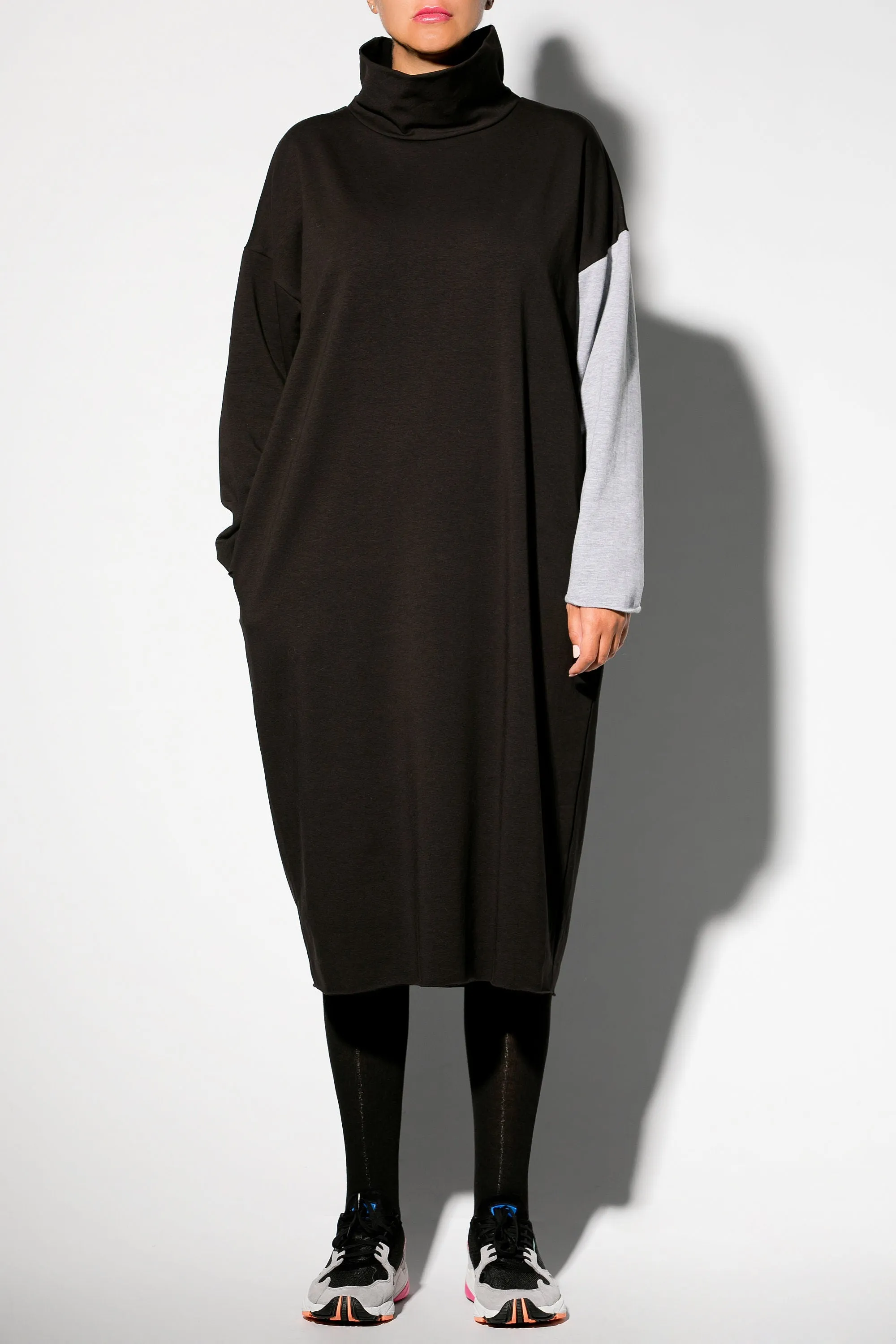Oversized Sweater Dress, Women Loungewear, Plus Size Winter Dress, Comfy Black Dress, Long Sleeve Dress, Cozy Lounge Dress, Turtleneck Dress