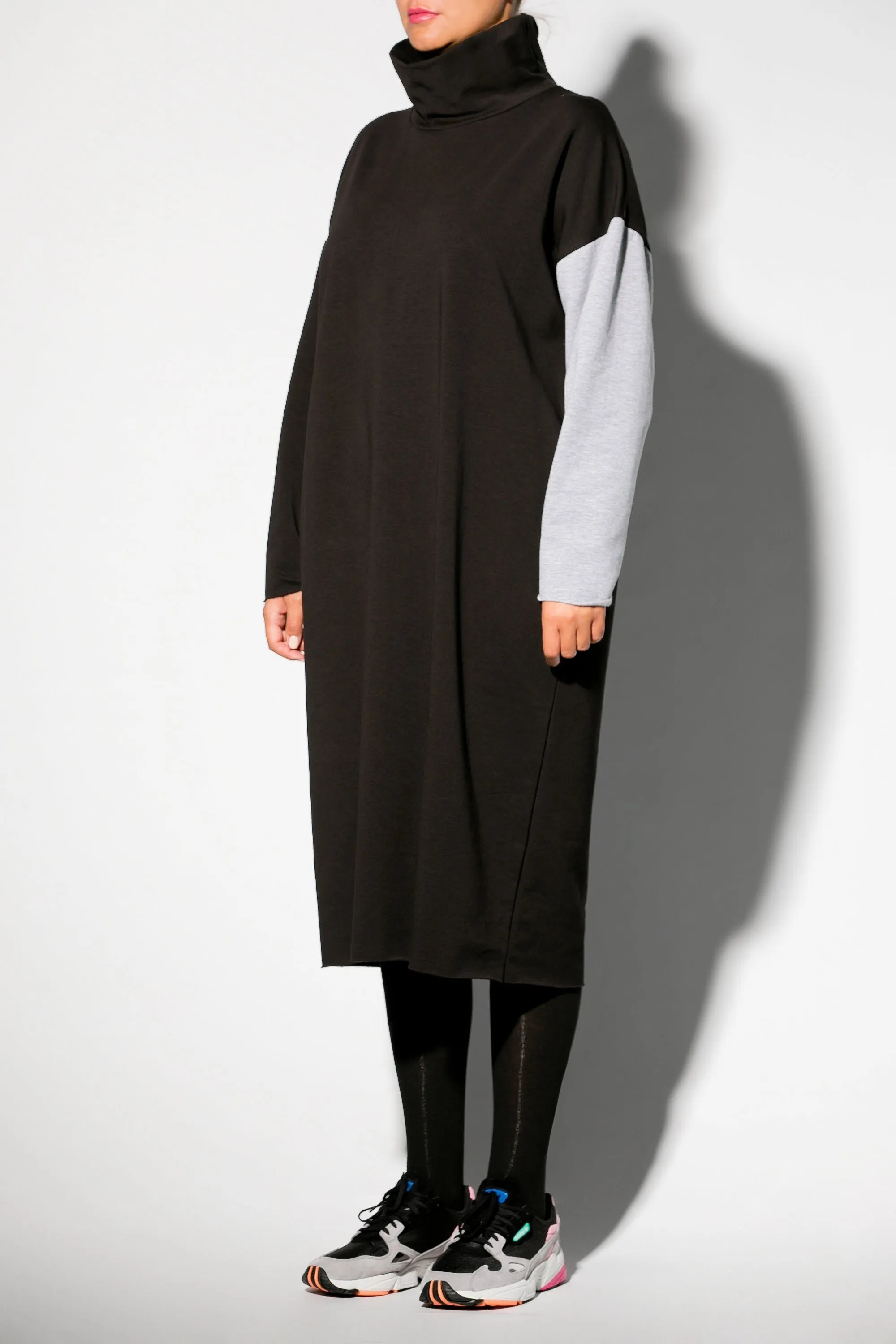 Oversized Sweater Dress, Women Loungewear, Plus Size Winter Dress, Comfy Black Dress, Long Sleeve Dress, Cozy Lounge Dress, Turtleneck Dress