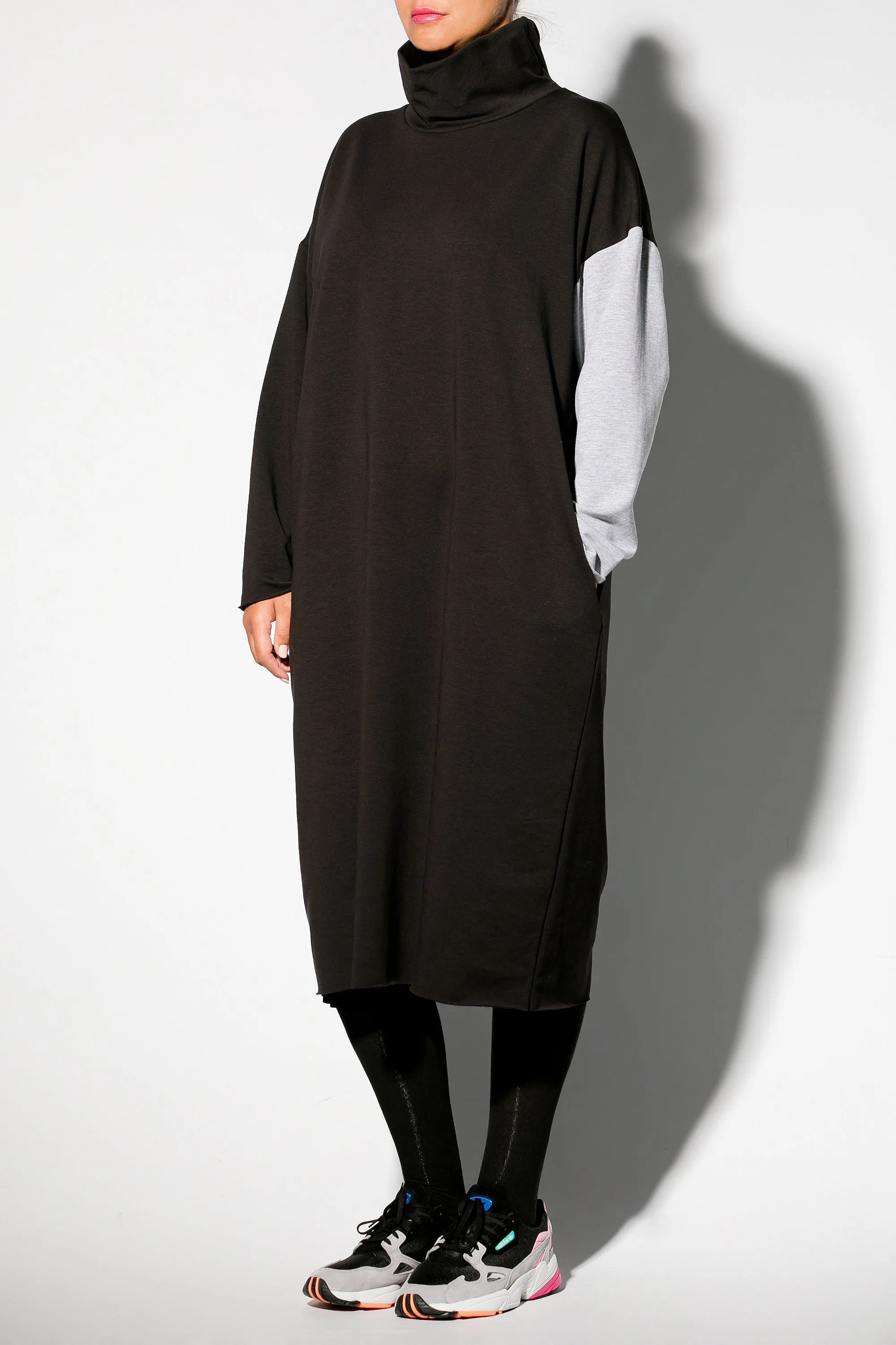 Oversized Sweater Dress, Women Loungewear, Plus Size Winter Dress, Comfy Black Dress, Long Sleeve Dress, Cozy Lounge Dress, Turtleneck Dress