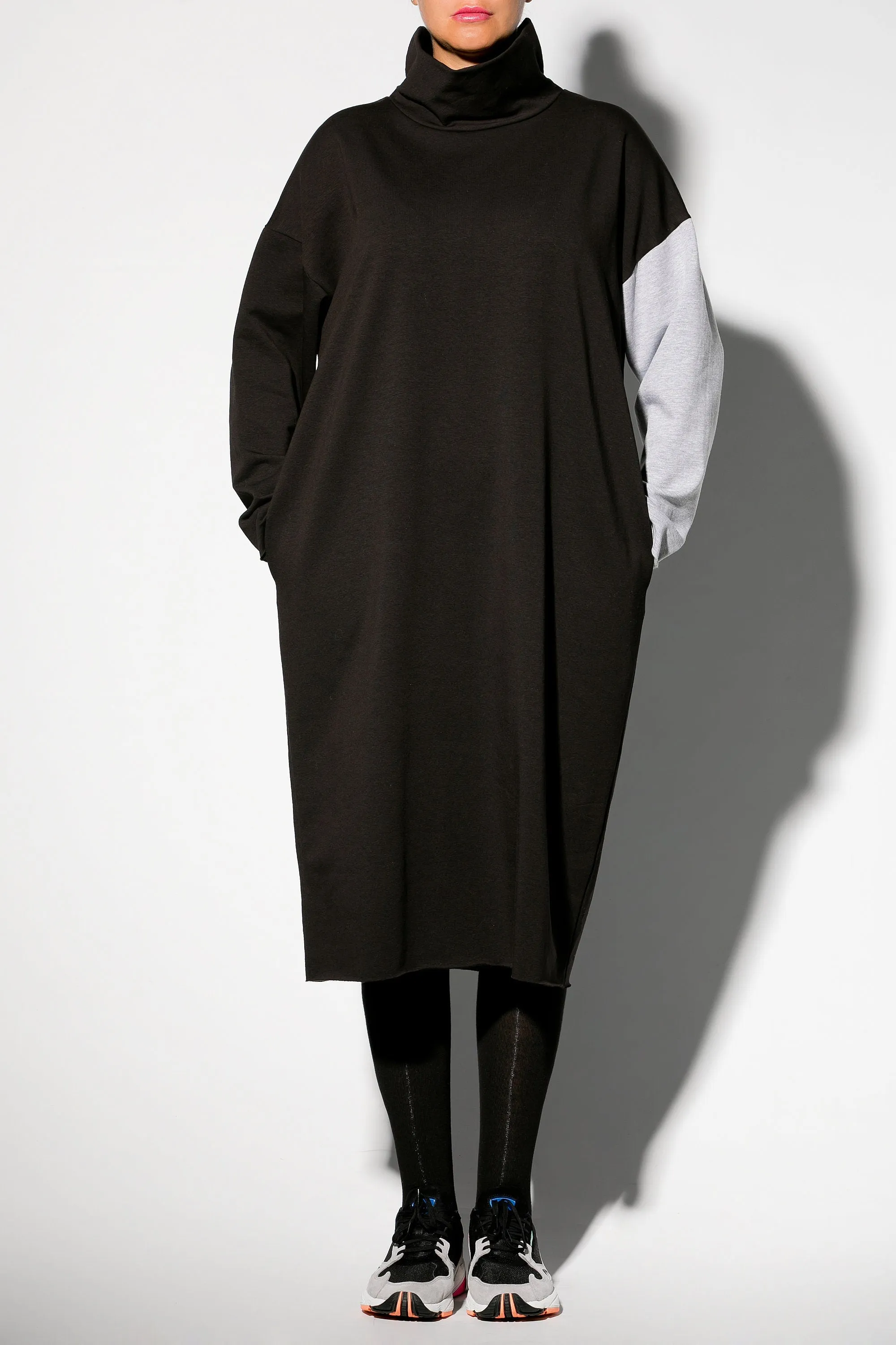 Oversized Sweater Dress, Women Loungewear, Plus Size Winter Dress, Comfy Black Dress, Long Sleeve Dress, Cozy Lounge Dress, Turtleneck Dress
