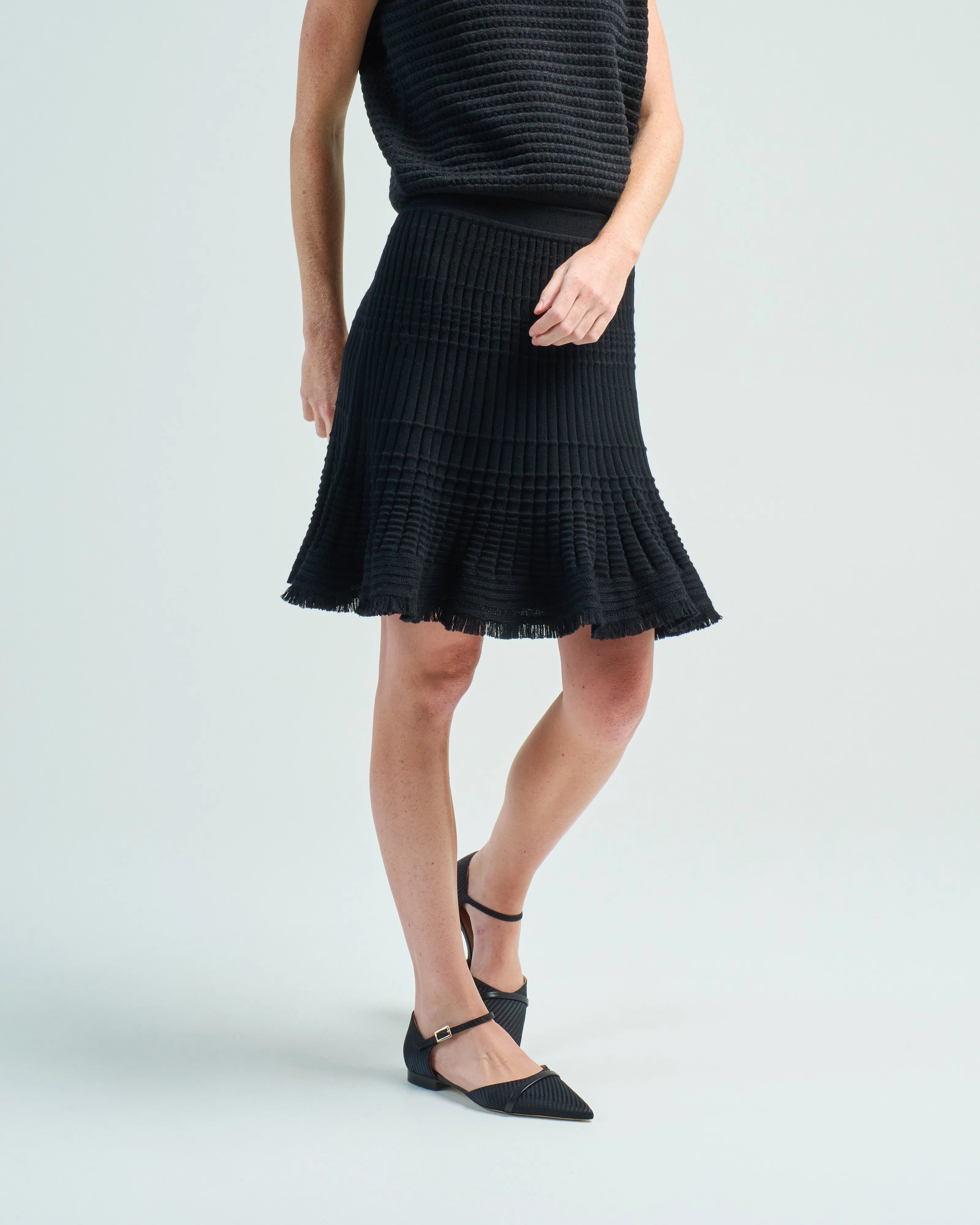 palmita fringed mini skirt
