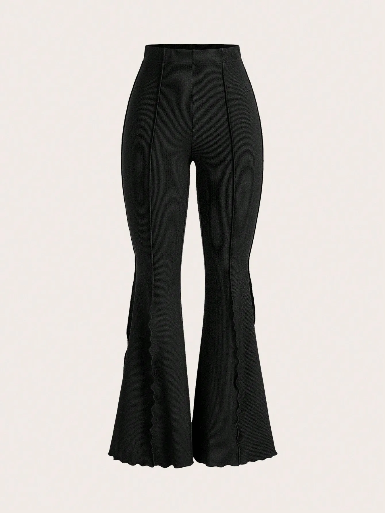 Pantalones Acampanados para Mujer con Trim de Lechuga