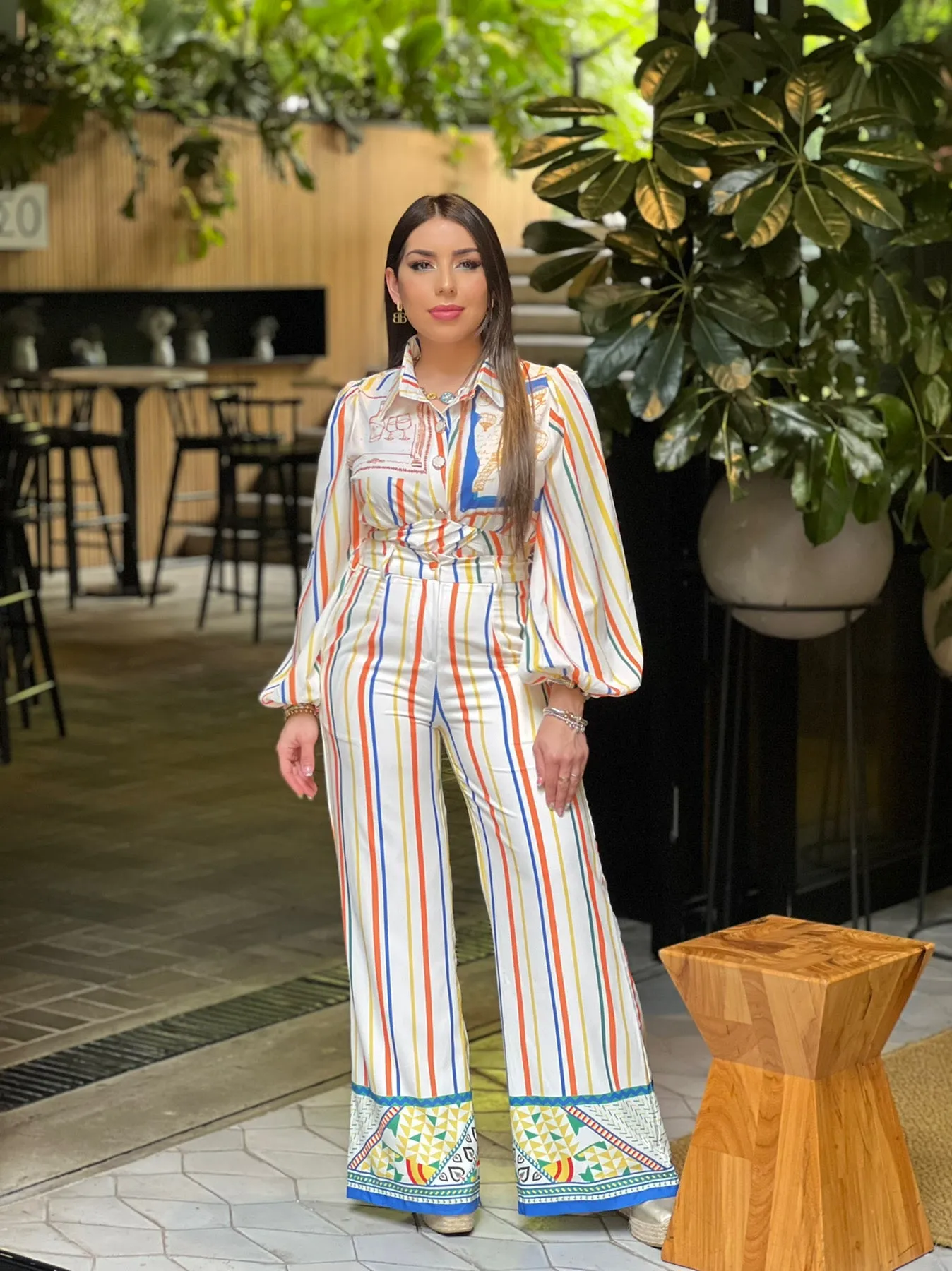 Paris Print Crop Top & Wide Pants