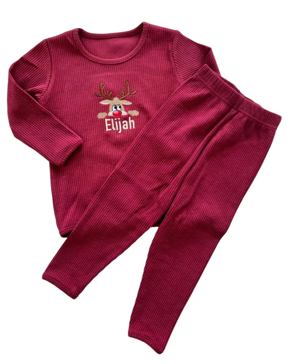 Peeking Reindeer Personalised kids Christmas Loungeset