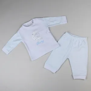 Personalised Baby Boy Pyjamas - Blue Top and Trousers